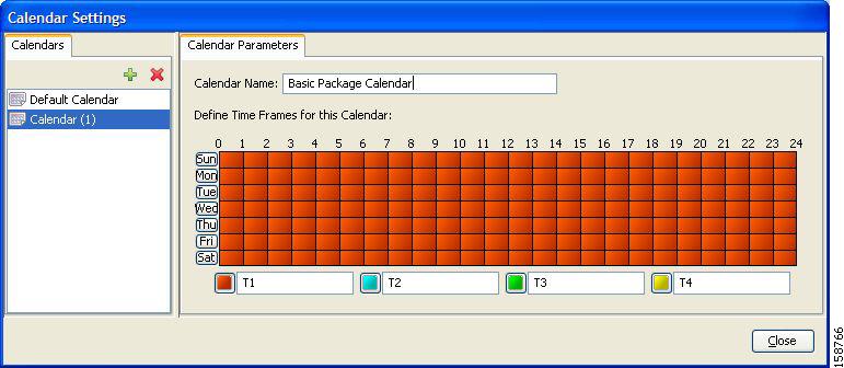 Calendar Settings dialog box - New Calender