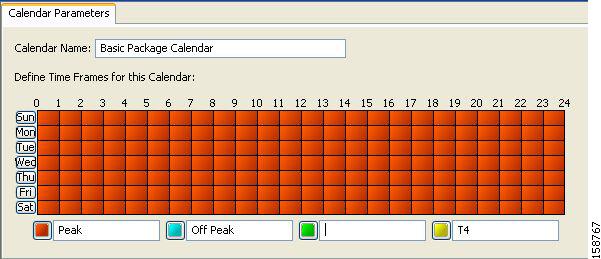 Calendar Parameters tab