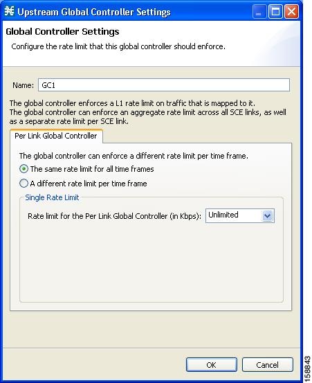Global Controller Bandwidth Settings dialog box