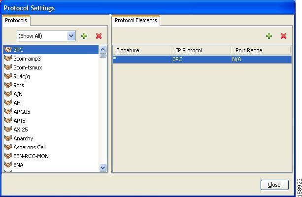 Protocol Settings dialog box