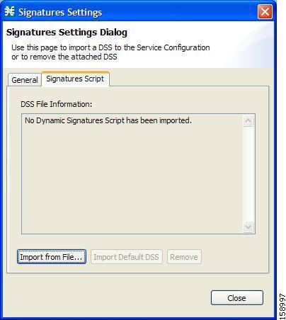 Signatures Settings dialog box