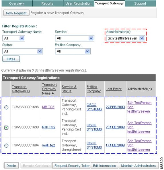 Inventory and Reporting User Guide Transport Gateway Registration