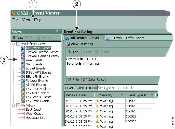 User Guide For Cisco Security Manager 4 0 1 Viewing Events Cisco