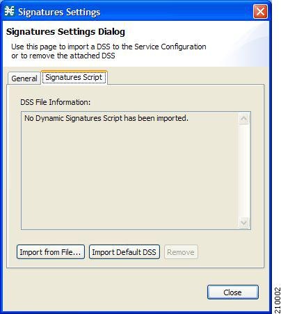 Signatures Script tab