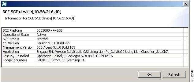 SCE online status is retrieved