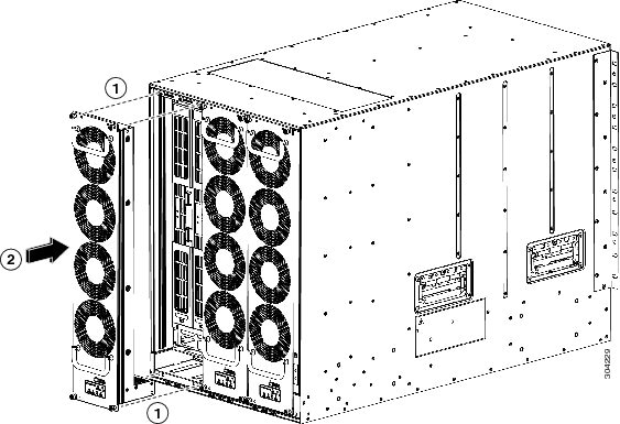 Installing a fan tray.