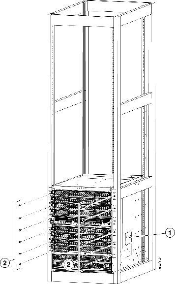 ラックへのシャーシの取り付け