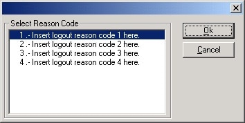 Reason code dialog for logout
