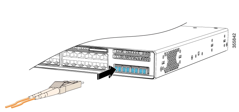 Gắn Module thu phát vào Khe module uplink trên Cisco 9200