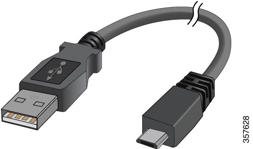 USB マイクロタイプ B から USB 5 ピンマイクロタイプ B へのケーブル