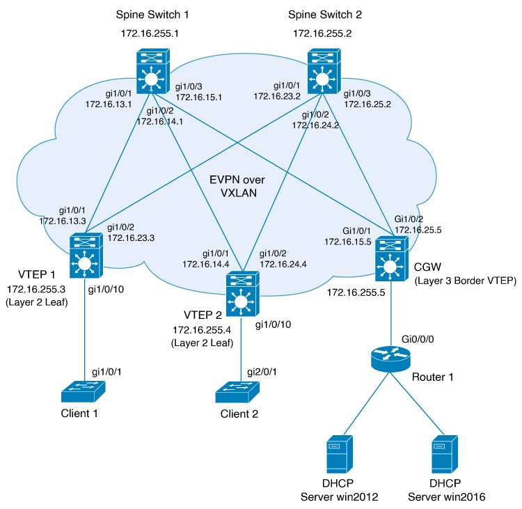 DHCP Relay when the Layer 3 Gateway (CGW) is configured on the Layer 3 Border VTEP