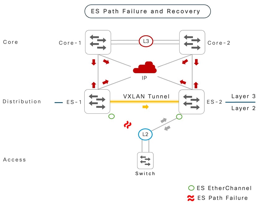 ES path failure and recovery path