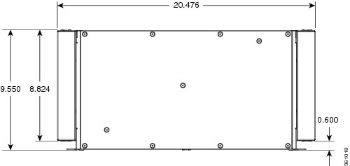 Dimension of Cisco ONS 15454 M6 chassis relative to the air plenum