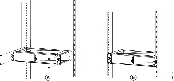 Installing the bottom horizonatl air plenum in the ANSI 19-inch cabinet