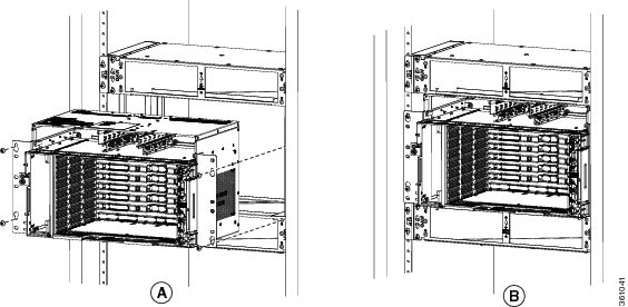 Installing the ONS 15454 M6 chassis below the horizontal air plenum