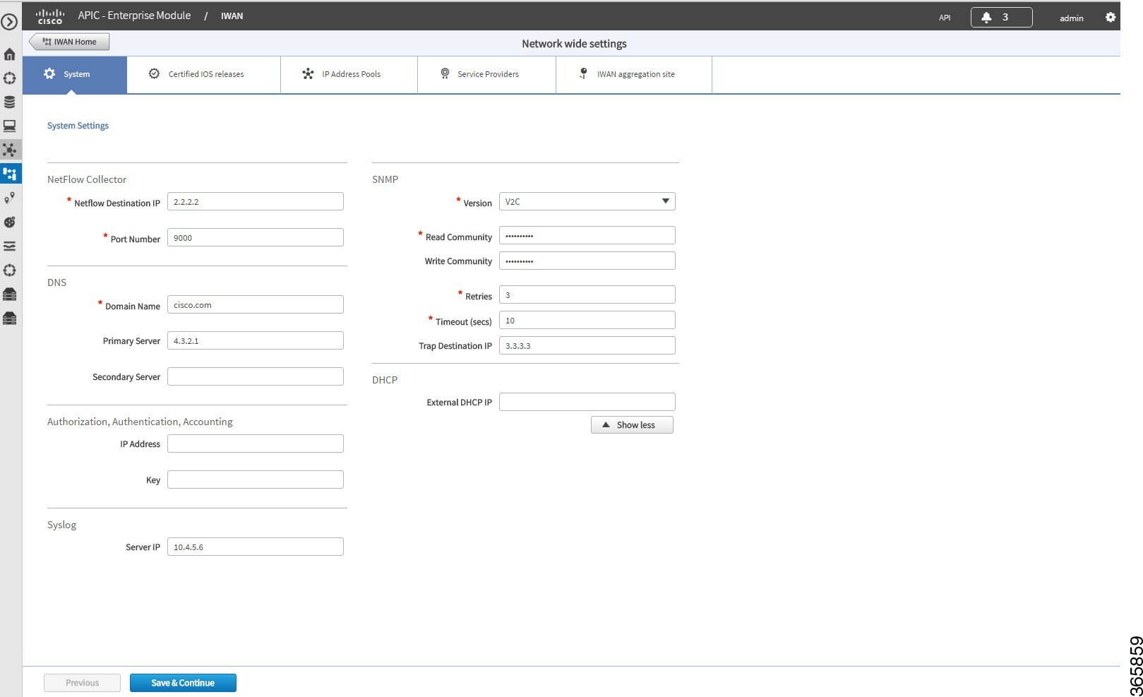 Cisco Iwan On Cisco Apic Em Configuration Guide Release 1 3 X Configuring And Setting Up The Hub Site Cisco Application Policy Infrastructure Controller Enterprise Module Cisco