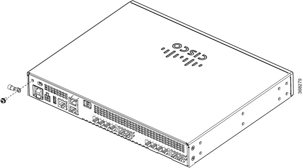 シャーシのアース接続：VG400 Voice Gateway