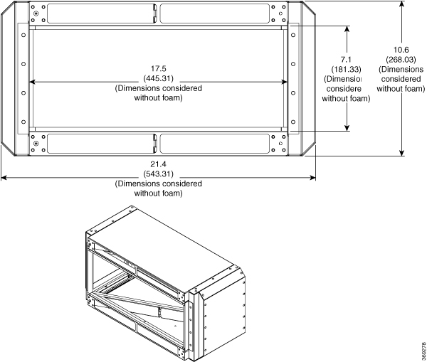 This images illustrates the dimensions of the assmbled plenum.