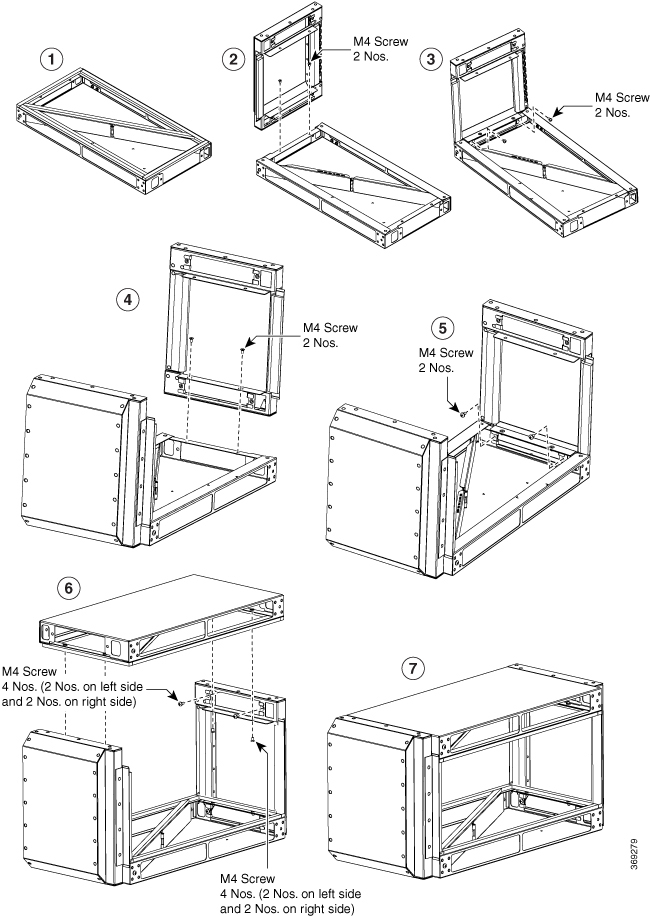 This image shows the various stages of assmbling the plenum.