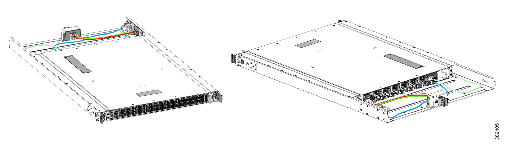 Front view of the switch preinstalled on an ORV3 tray
