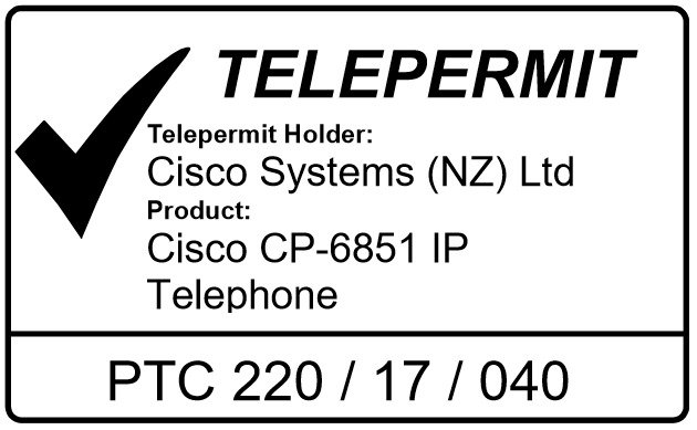 Cisco 6851 IP 电话电信许可证