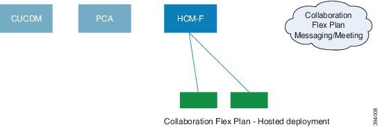 The above graphic illustrates about the Collaboration Flex Plan - Hosted Standalone Deployment.