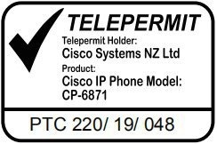 Téléphone IP Cisco 6871 Telepermit