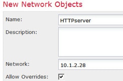 Network object defining HTTP server address.