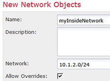 Network object defining inside network address..