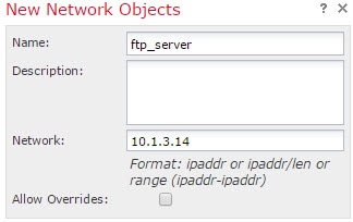 ftp_server ネットワーク オブジェクト。