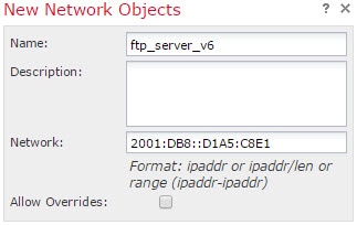 ftp_server_v6 ネットワーク オブジェクト。