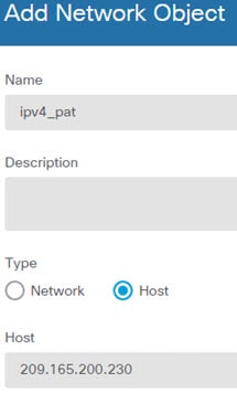 ipv4_pat のネットワーク オブジェクト。
