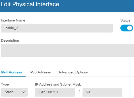 Interface settings.