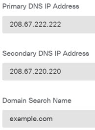 RA VPN DNS settings.