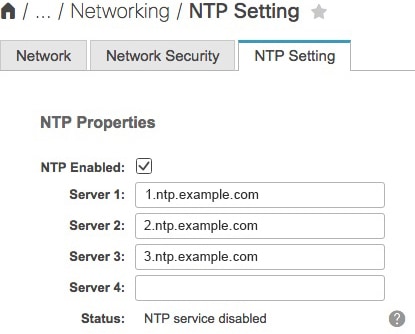 Cisco IMC - [Networking] > [NTP Setting] タブ