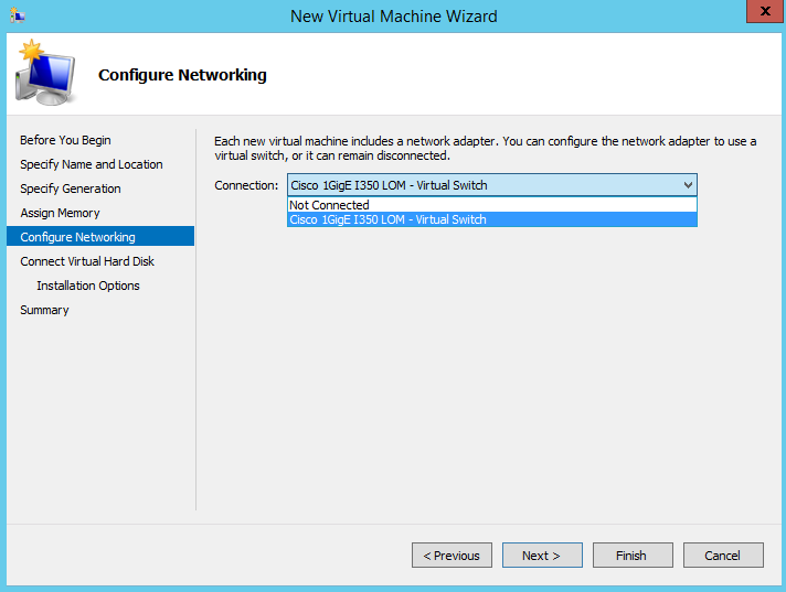 Configure networking for the virtual machine.