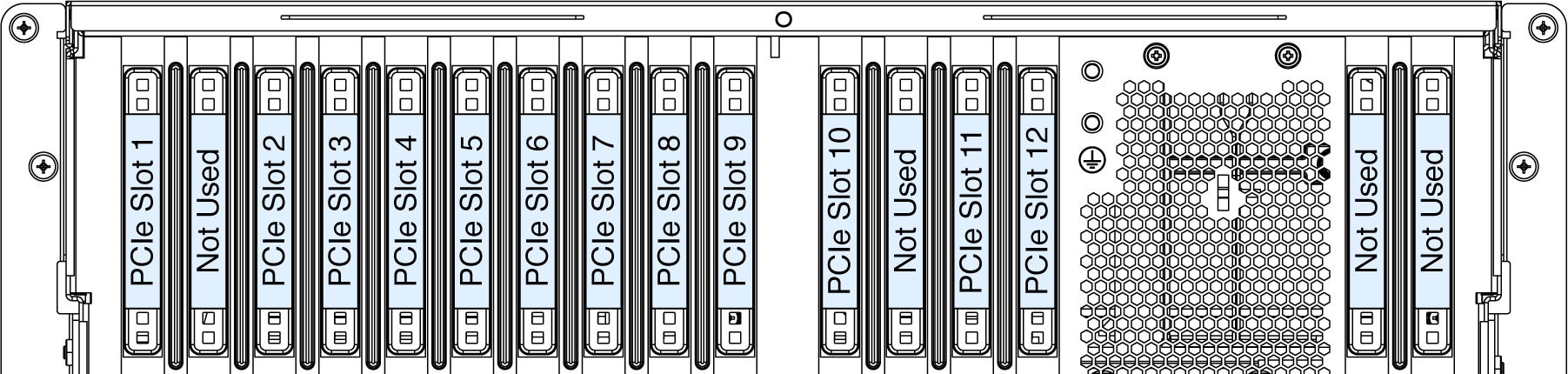 Figure 5: Rear panel slots of the 112-core appliance