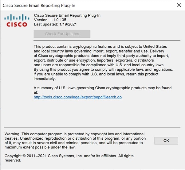 cisco reporting outlook for mac