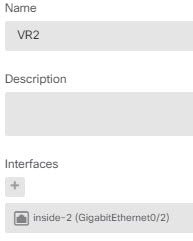 仮想ルータ2、VR2 のプロパティ。