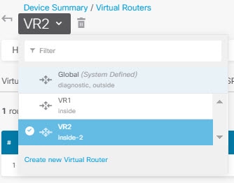 Switching to the Global virtual router.