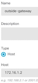 Network object for the gateway address.