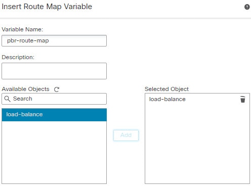 Route map variable in the FlexConfig object.