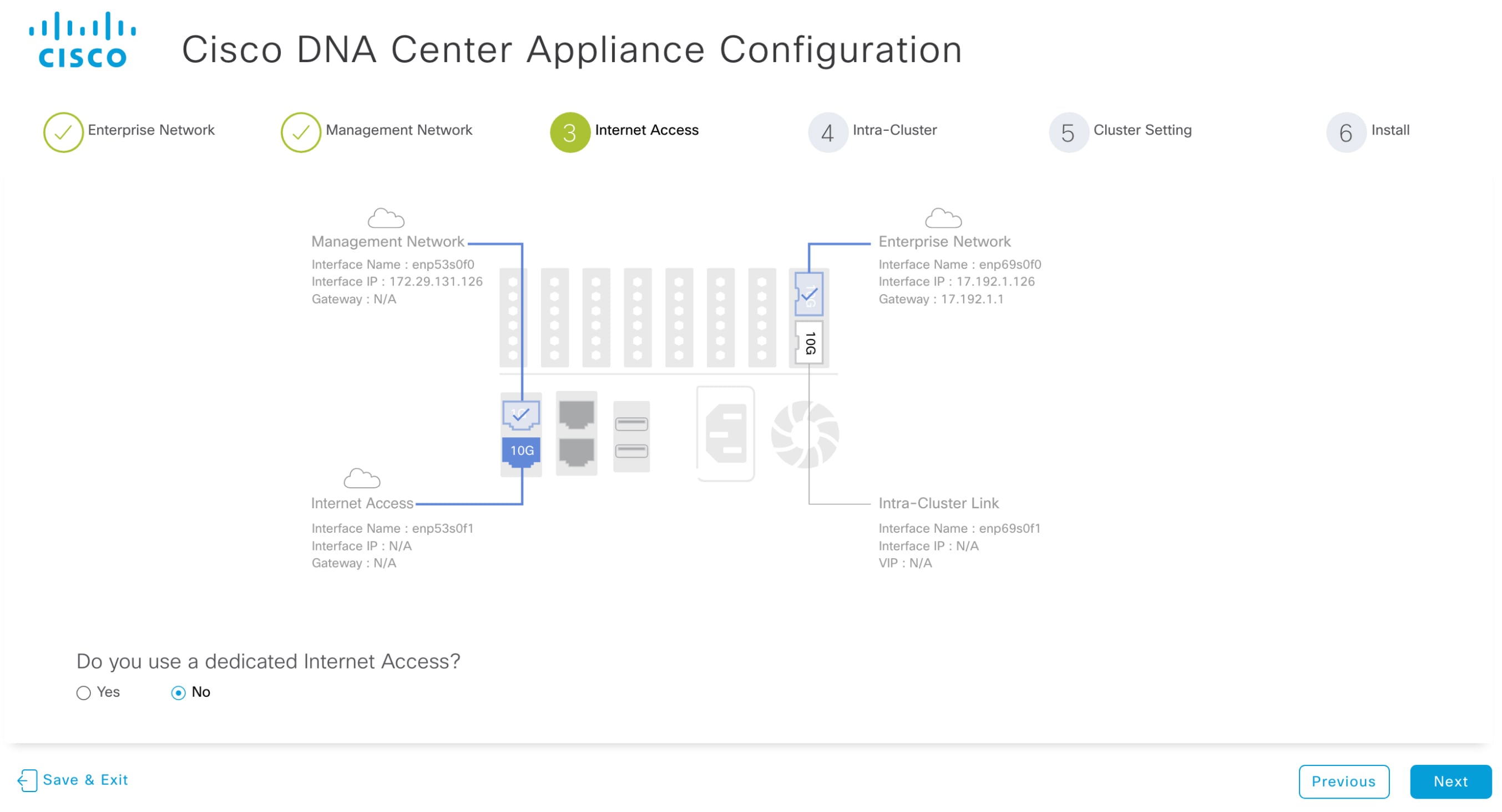 Cisco DNA Center SecondGeneration Appliance Installation Guide, Release 2.1.1 Configure the