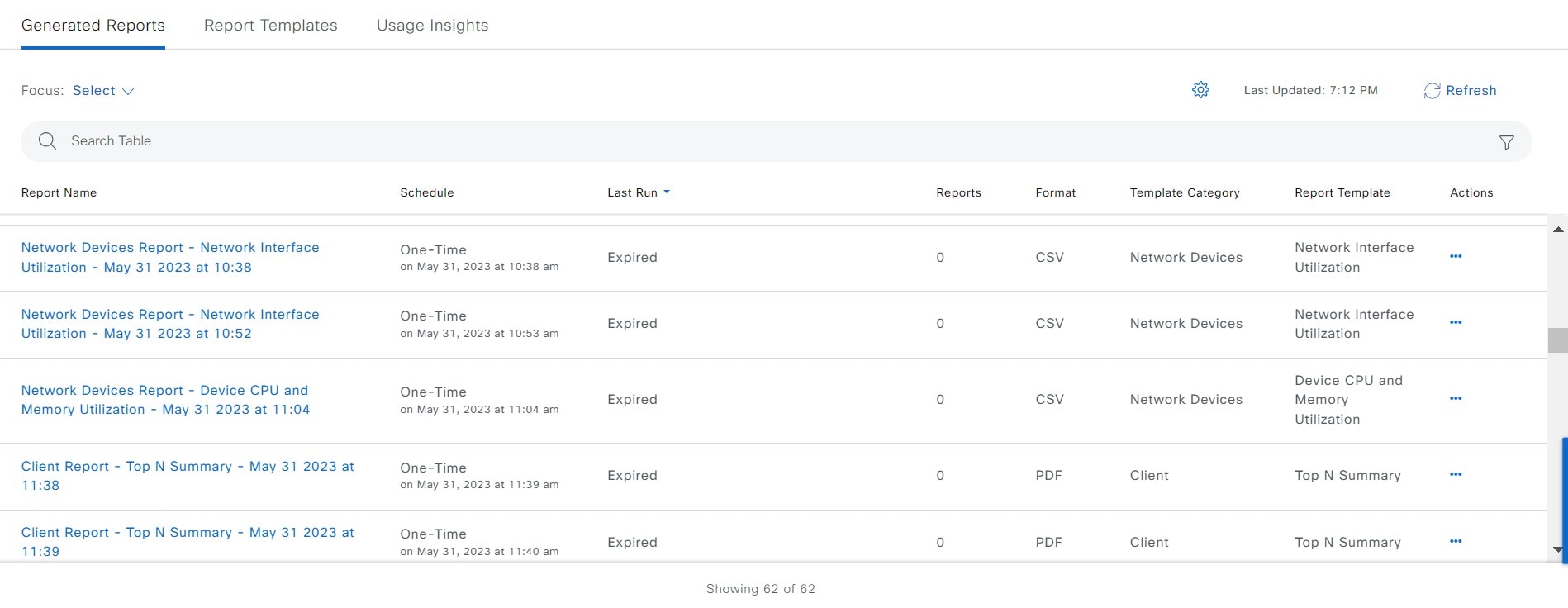 Figure 36: Window displays generated reports.