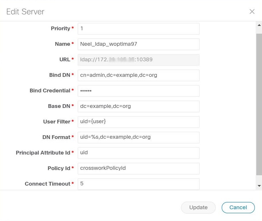 Adding an LDAP Server (OpenLDAP Configuration)