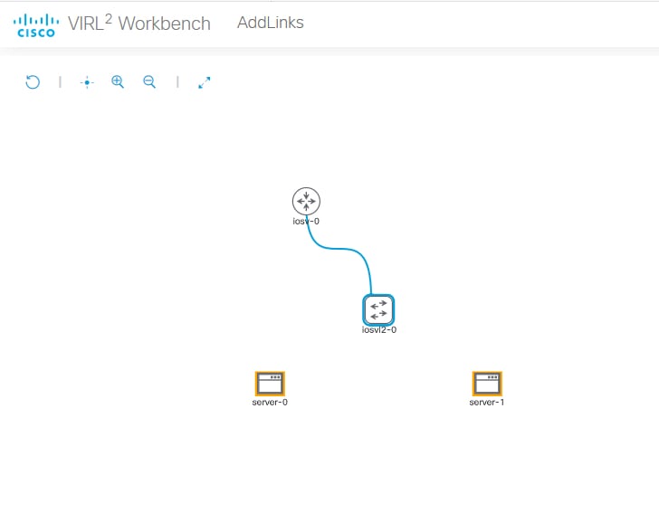 Screenshot: selecting the destination node for a link in the Workbench