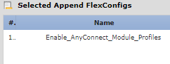 FlexConfig 개체 목록입니다.