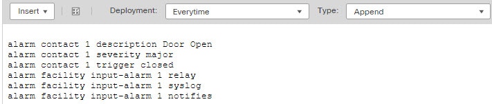 FlexConfig object for configuring alarm contacts on ISA 3000 devices.