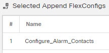 FlexConfig 策略，在所选对象列表中配置警报对象。