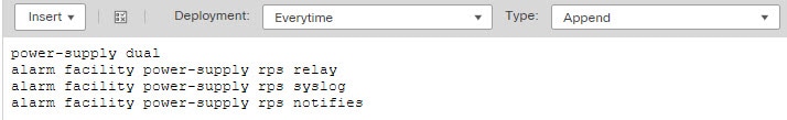 FlexConfig object for configuring power supply alarms on ISA 3000 devices.